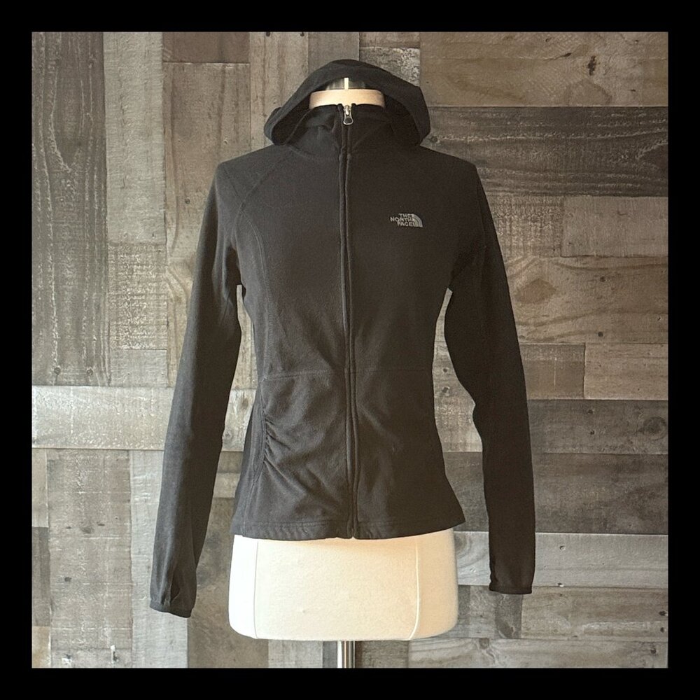 The North Face black fleece zip up hoodie sweater small sporty activewear fall